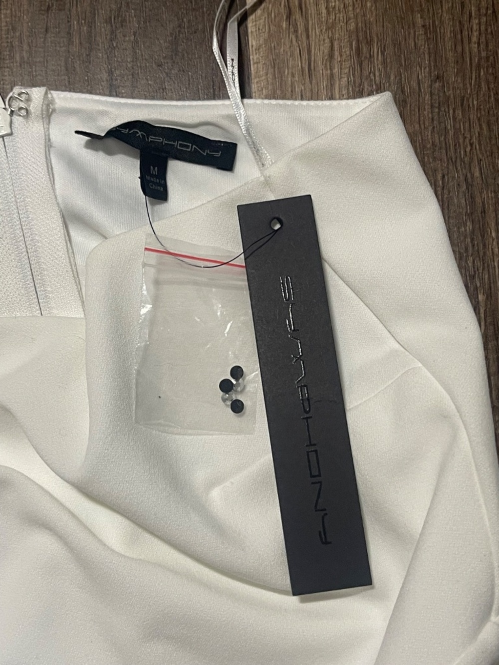 Symphony White One-Shoulder Embellished Jumpsuit - Picture 10 of 11